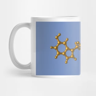 Golden Serotonin Molecule Mug